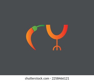 creative letter CY food logo design vector