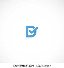 Creative letter D check mark vector designs