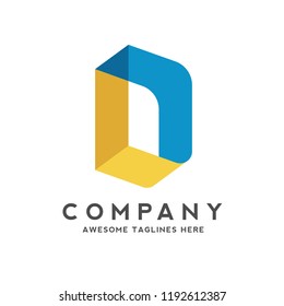 creative letter d colorful isometric style logo design, letter D colorful creative vector