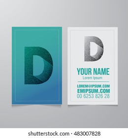 Creative Letter D design vector template on The Business Card Template.. Type Characters Logotype symbols.