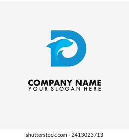 Creative letter D Dolphin logo vector