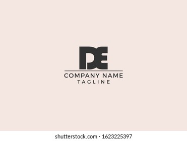 Creative Letter D E DE Logo Icon Minimal Unique Design in Vector Editable File.