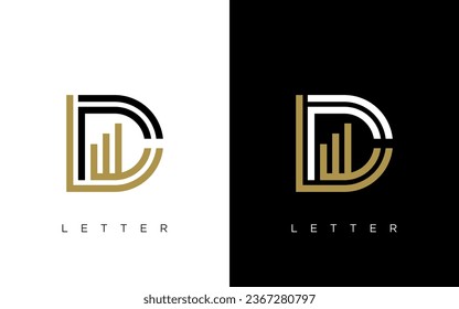 Creative Letter D Financial Chart Logo Design Vektorvorlage. Pfeil Logo Symbol Vektorgrafik modernen Design.