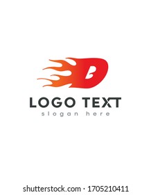 Letra creativa D con plantilla de logotipo de llama de fuego, logotipo vectorial para identidad empresarial y de empresa 