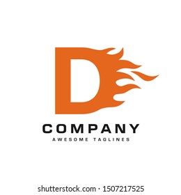 creative Letter d and fire Logo template design vector concept