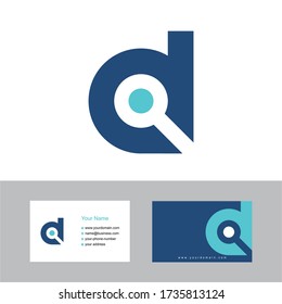 Creative Buchstaben D Logo-Design mit Visitenkarte