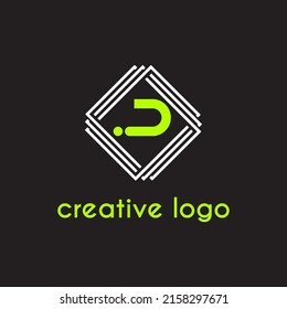 creative letter d geometric for logo company design