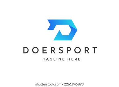 Creativa letra D gradiente concepto de diseño de logotipo moderno. Símbolo inicial para la identidad empresarial. Elemento vector alfabético