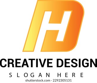 Creative letter d and h logo design vector file.