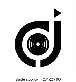 plantilla vectorial de diseño de logotipo de letra creativa D y J