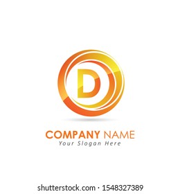 Creative letter D logo with circle element