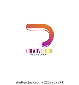 Diseño Con Logotipo De Letra Creativa D, Logo Simple.