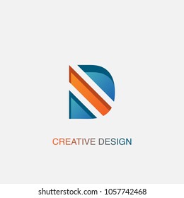 Creative letter d logo design vector template