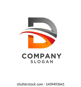 creative letter d logo design, vector illustration