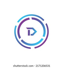 Creative Letter D logo design with point or dot symbol