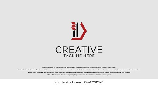 Creative letter D logo design with modern concept| premium vector