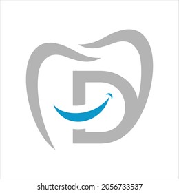 creative letter D logo designs. smile dental letter D logo vector template