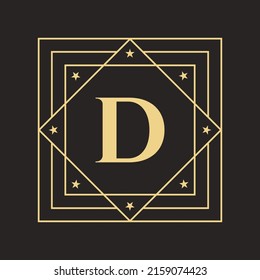 Logo de la Carta Creativa D con un concepto de lujo elegante y elegante. Plantilla de logotipo lujoso de carta D inicial