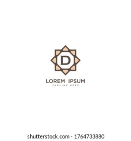 Creative letter D logo icon vector design. Luxury jewelry frame gem edge logotype. Print monogram initials stamp sign symbol.