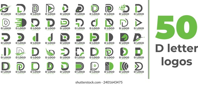 creative letter D logo set. design for business of luxury, elegant, simple.