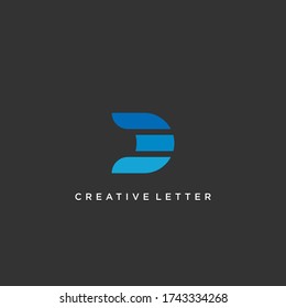 logotipo de letra d creativa,vector 3d abstracto, con ilustración de concepto de color azul