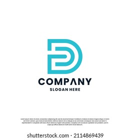 Creative letter D monogram logo design template