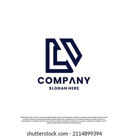 Creative letter D monogram logo design template