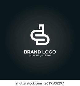 Creative Letter D and D Monogram Logo with Black Background.