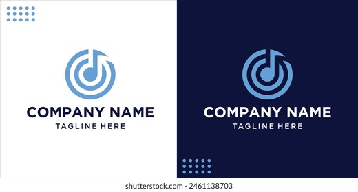 creative Letter D, music vector logo illustration. Music symbol icon, design inspiration, vector