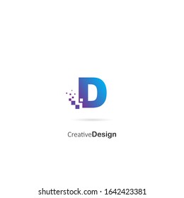 Creative Letter D Pixel Logo Design Element. Design Vector Pixel Logo Template