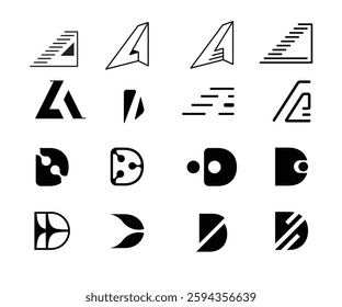 Creative letter A and D shape logo concept