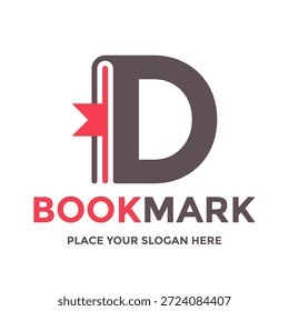 Der kreative Buchstabe D hat die Form eines Buchlogos. Vektorgrafik als Symbol für Bildung, Lesen, Bibliothek und Veröffentlichung von Geschäftsidentität.