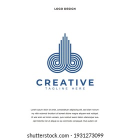 Icono de Creative Letter DB ilustración vectorial de diseño de logotipo. Letra alfabética color de diseño del logotipo BD editable