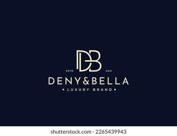 Letra creativa concepto de diseño de logotipo minimalista DB. Símbolo inicial para la identidad empresarial. Elemento vector alfabético