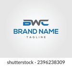 Creative Letter Design BWC Logo Concept Vector Symbol illustration.