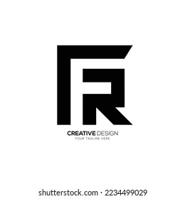 Creative letter design F R negative space logo design