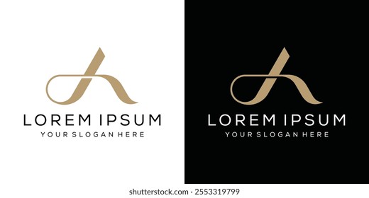 letra criativa Um logotipo de design, fonte serif vetor gráfico conceito