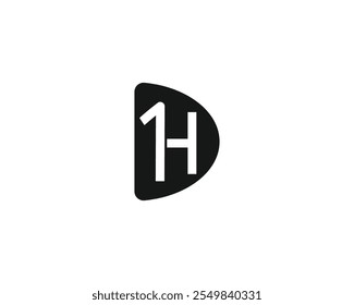 Plantilla de diseño de logotipo DH de carta creativa