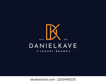 Creative letter DK minimalist line logo design concept. Initial symbol for corporate business identity. Alphabet vector element