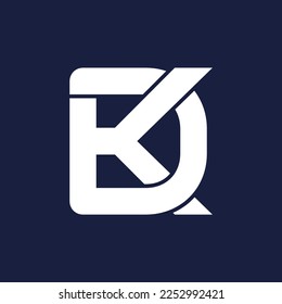 Creative letter DK monogram logo. Premium letter DK or KD logo design. Luxury linear creative monogram.