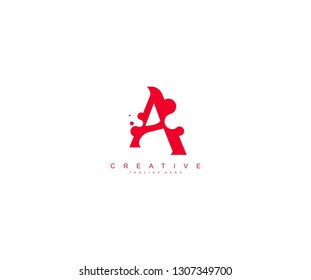 creative letter A with dots shape trendy abstract logo design