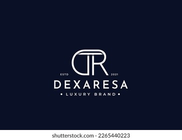 Creative letter DR minimalist logo design concept. Initial symbol for corporate business identity. Alphabet vector element