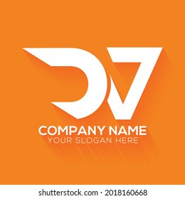 creative letter DV logo design template ,Initials logo, flat logo design