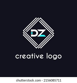 creative letter dz geometric for logo company design