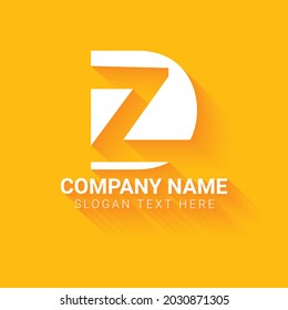 creative letter DZ logo design template , Initials logo, minimalist logo, flat logo design