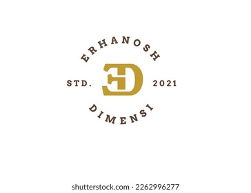 Creative letter E D vintage style logo design concept. Initial symbol for corporate business identity. Alphabet vector element