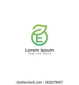 Creative Letter E eco leaf logo icon design template elements