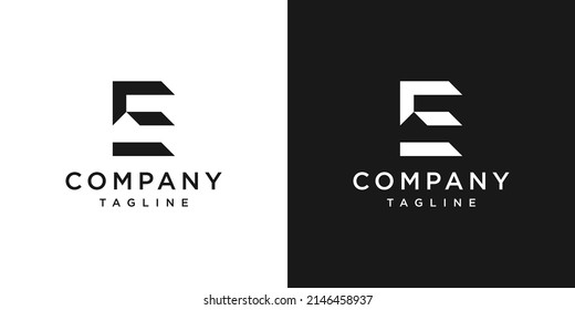 Creative Letter E Home Logo Design Icon Template White and Black Background