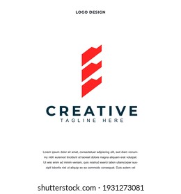 Icono de carta creativa Icono de diseño ilustración vectorial. Letra alfabética color de diseño del logotipo E editable