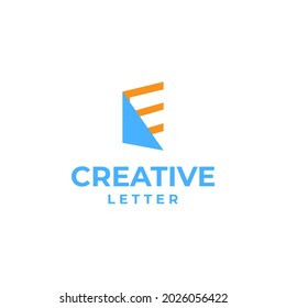 Creative Letter e Logo, kreatives Alphabet-Logo, Buchstabe e Design-Konzept, Schriftart-Design, geometrisches Alphabet-Konzept, rundes Logo